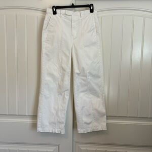 Alex Mill THE HIGH-RISE TWILL TROUSER IN WHITE size 6